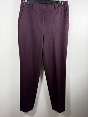 HUGO BOSS | High Rise Crop Plum & Black Houndstooth Trousers Size 2